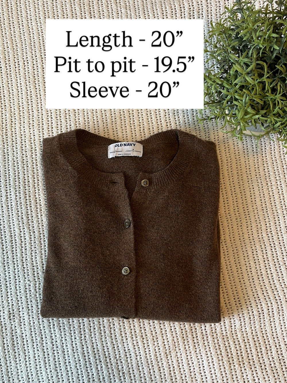 Old Navy Brown SoSoft Crop Cardigan Sweater - Picture 4 of 6